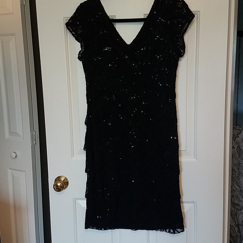 Black Sequin Cocktail Dress